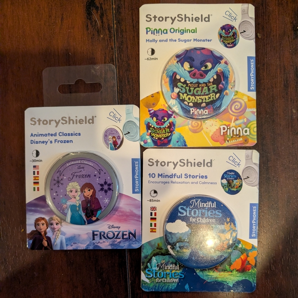 StoryPhones 3 PACK NEW Story Shields Disc Disney Headphones Storytelling SEALED